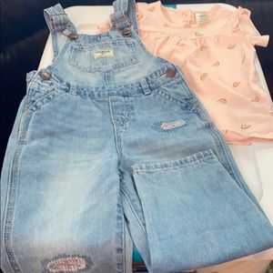 OshKosh Overalls and Shirt